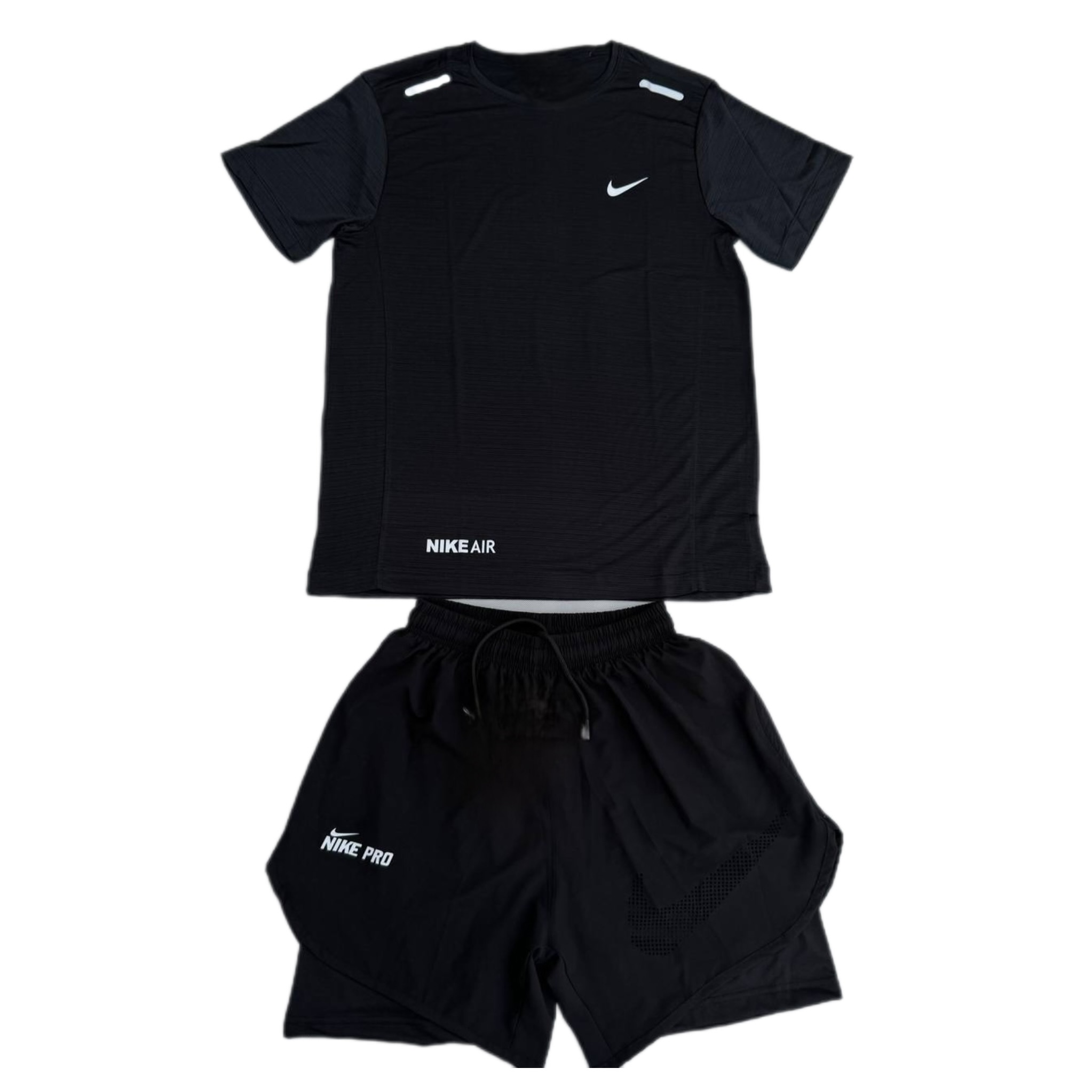 ست تیشرت شلوارک کشاله دار نایک مشکی