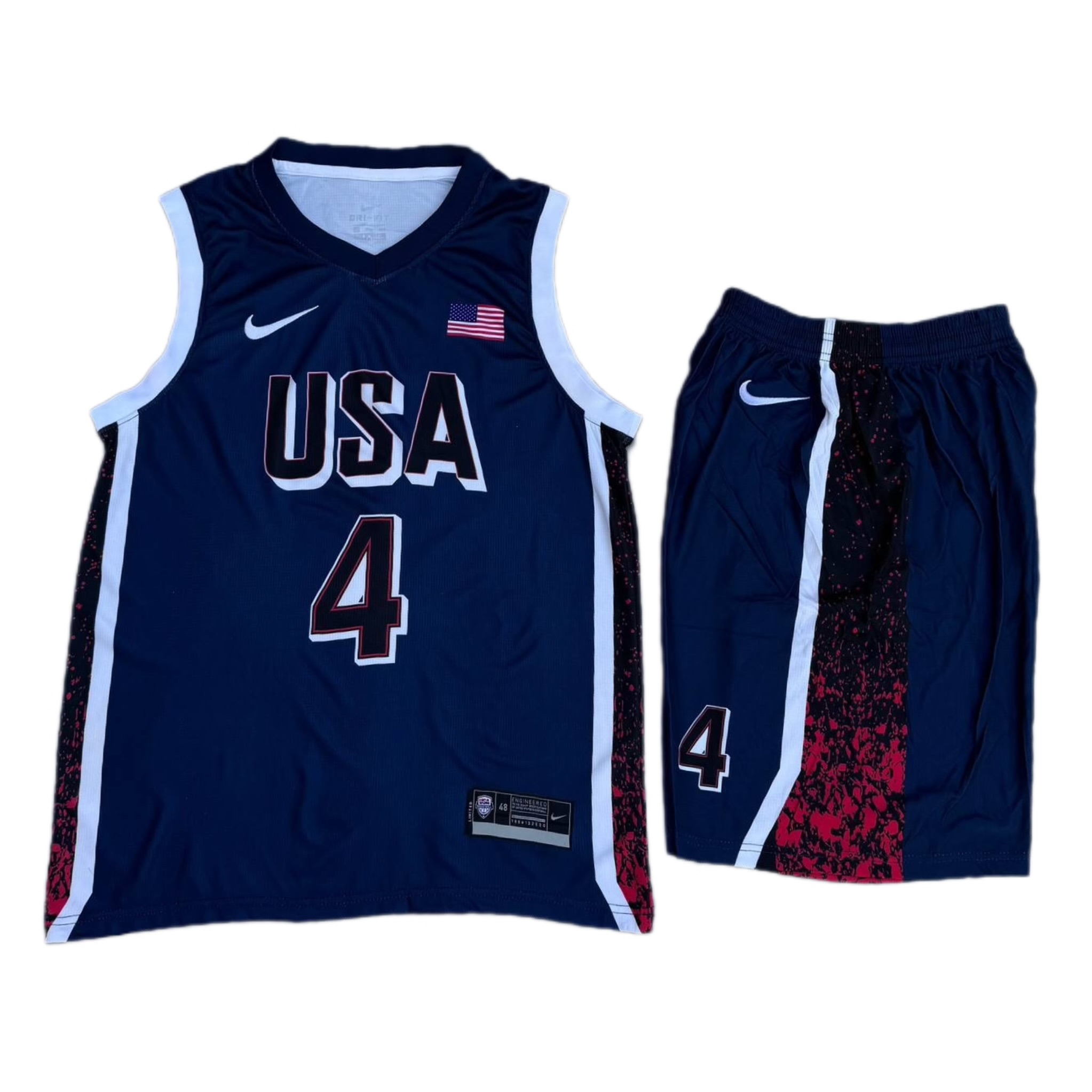 ست رکابی شلوارک بسکتبالی سورمه ای آمریکا