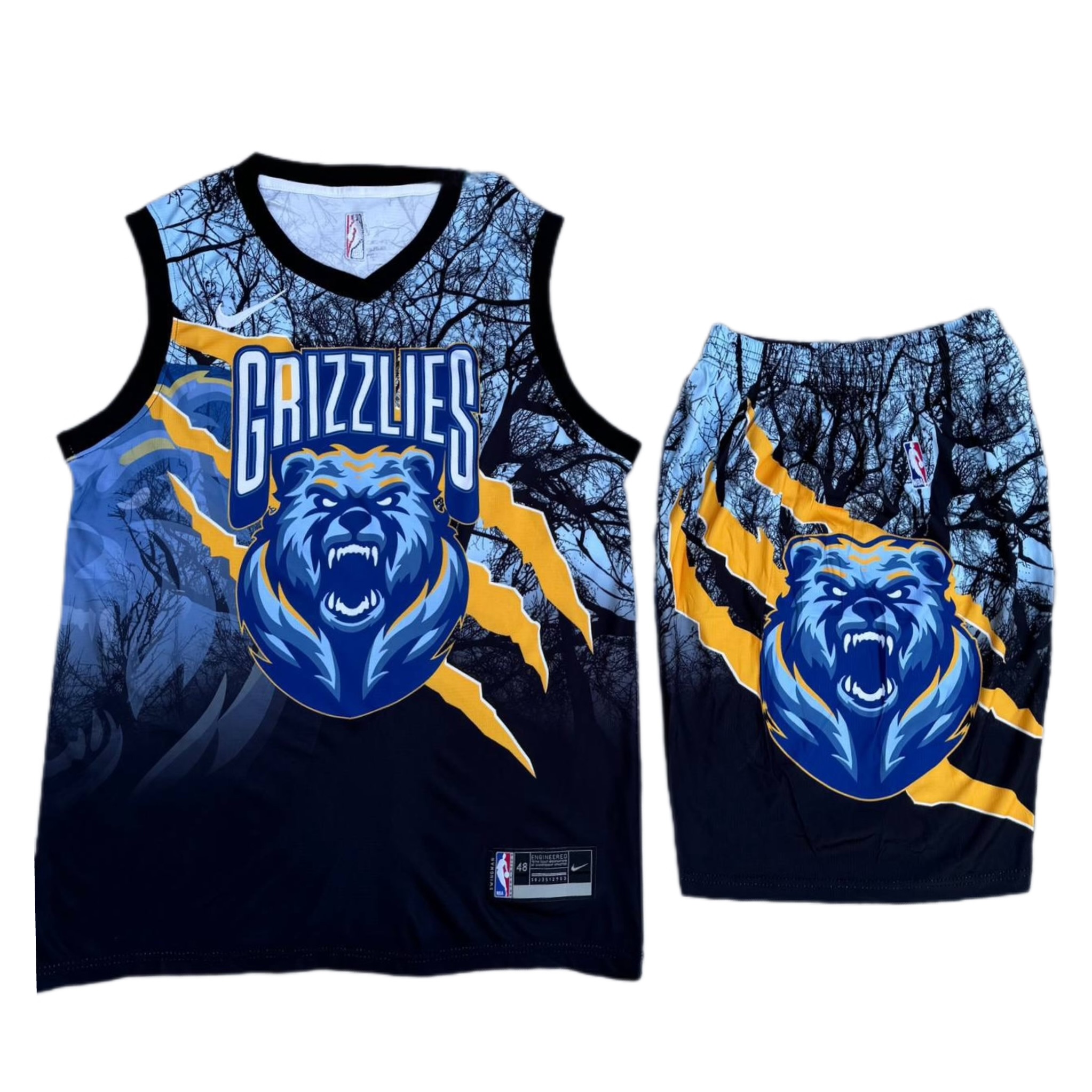 ست رکابی شلوارک بسکتبالی گریزلی Grizzly آبی