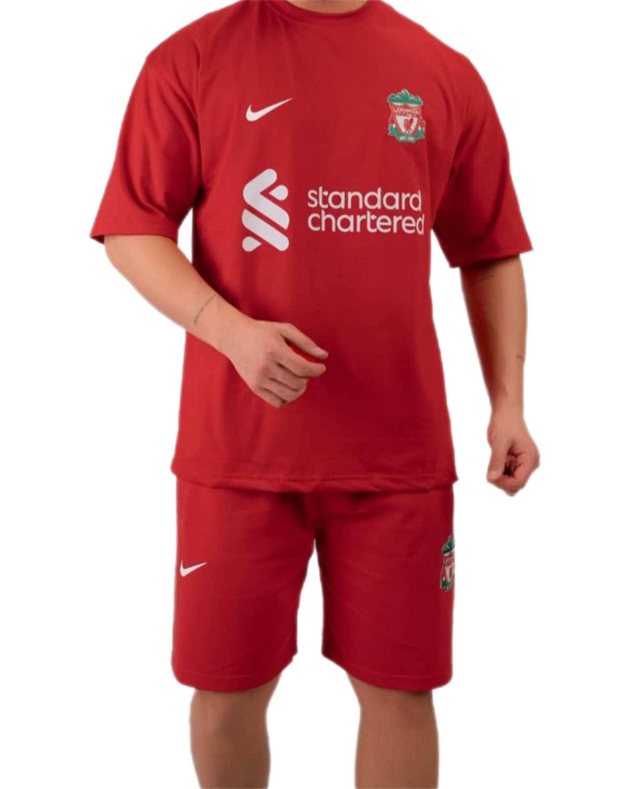 خرید ست تیشرت شلوارک لیورپول Liverpool نخ پنبه قواره دار (رنگبندی)