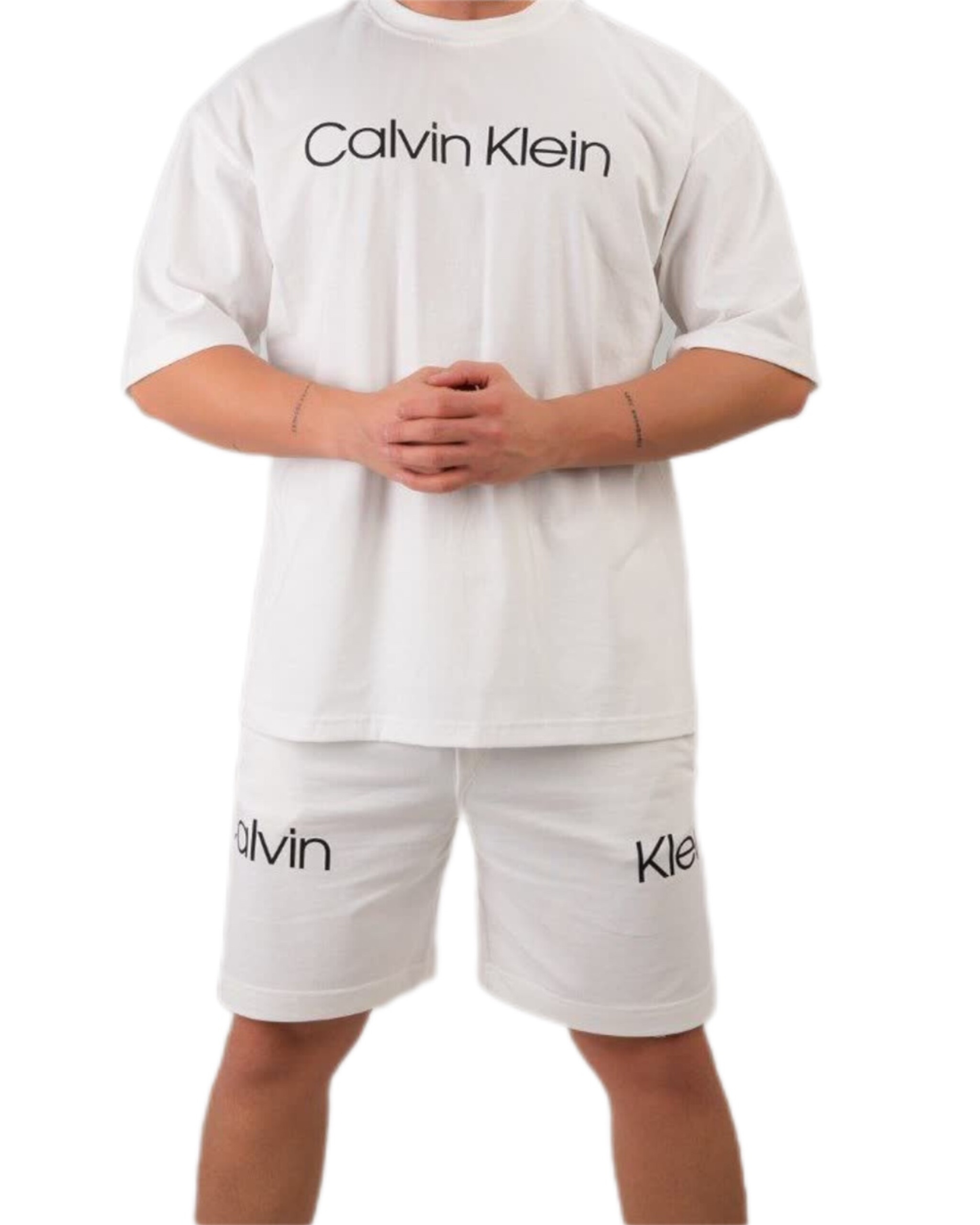 ست تیشرت شلوارک Calvin Klein نخ پنبه قواره دار (رنگبندی)