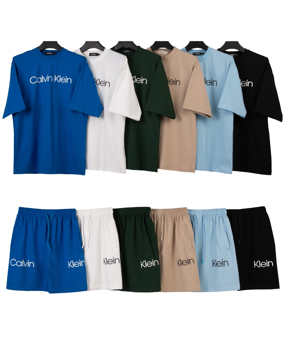 ست تیشرت شلوارک Calvin Klein نخ پنبه قواره دار (رنگبندی)